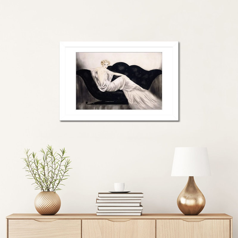 The Sofa, C.1937, White, 16" H x 24" W x 1" D, White Open Corner Framed Paper