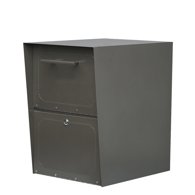 Bronze Locking Steel Post Mount Drop Box