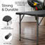 Table pliable noire de 4 pieds, hauteur réglable, poignée intégrée, pieds en acier, portable robuste-123294049