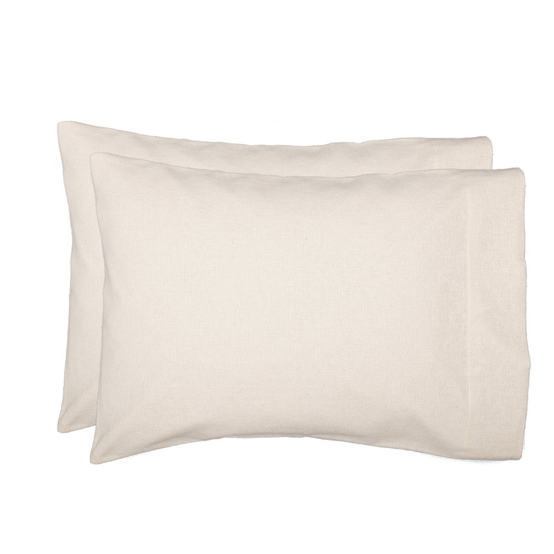  Taie d'oreiller 100% coton Burlap, Standard / simple, Blanc antique
