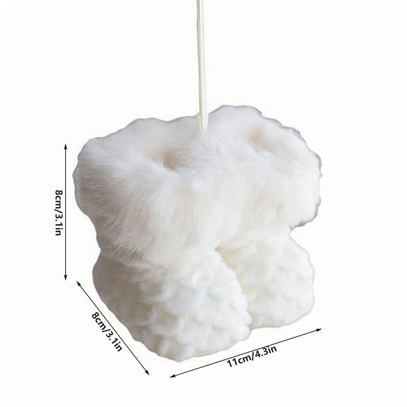 Décorations de Noël Mini bottes en peluche, White