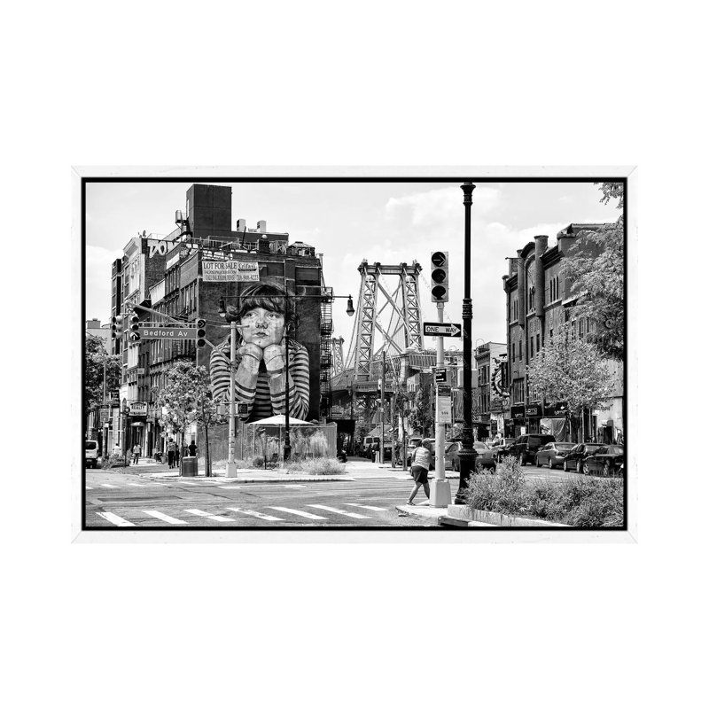 Brooklyn by Philippe Hugonnard - Print on Canvas, White Floater Framed, 66.04cm H x 101.6cm W x 3.81cm D