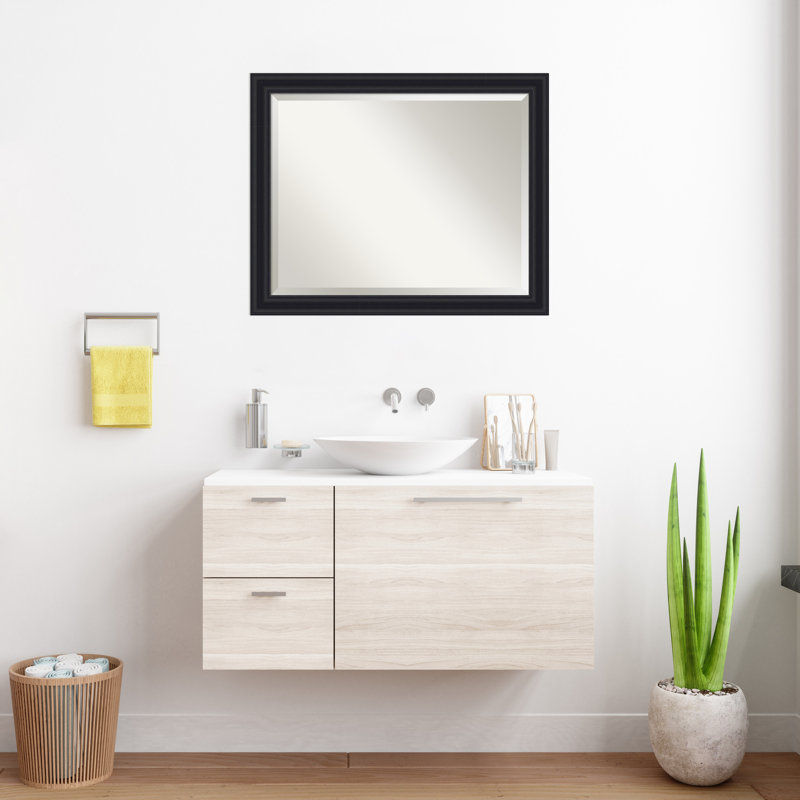 Miroir mural de salle de bain Dalat, Noir, 25,75 po x 31,75 po
