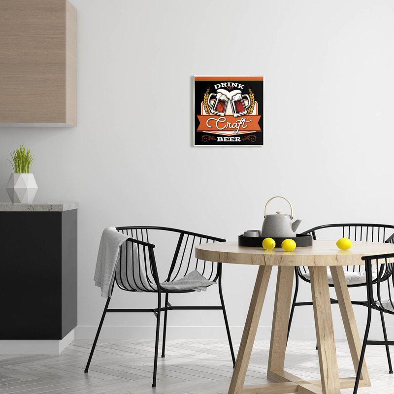 «Drink Craft Beer» par Mollie B., Bois, H 12 po x l 12 po x P 0,5 po