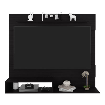 Ebern Designs Floating Wall-Mounted TV Stand for 55" TVs with Open Shelves and Media Storage