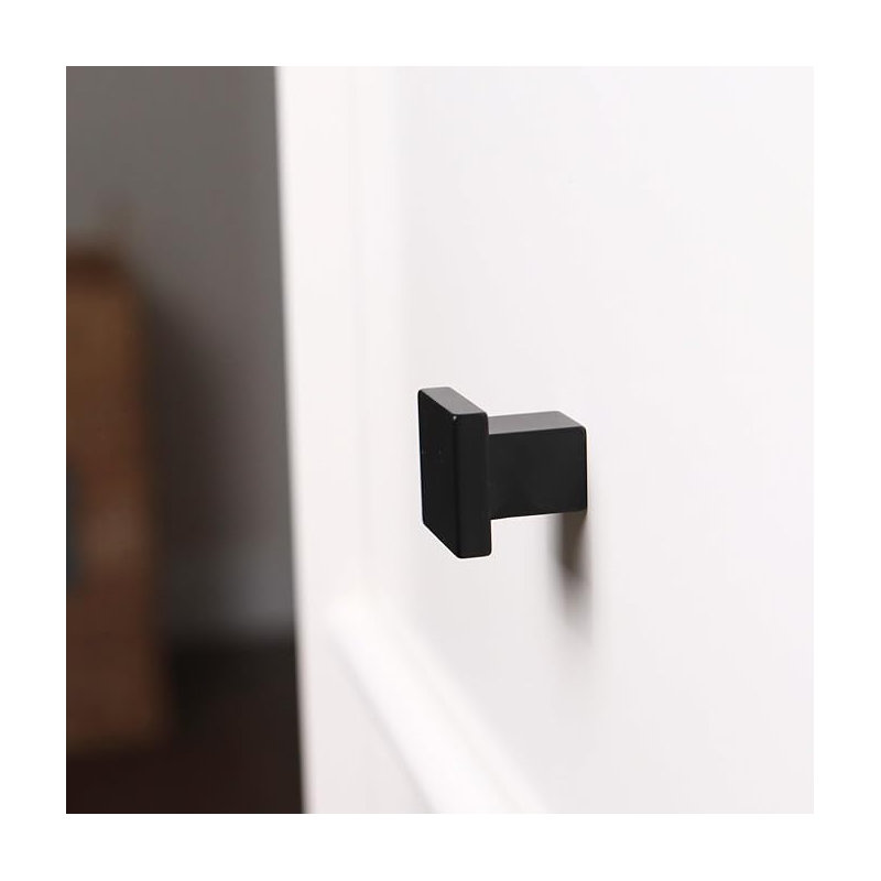 ROUS Hardware Art Deco Square Knob, Charcoal (Black)