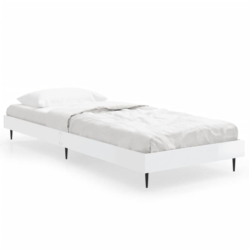 Loginov Bed Frame, High Gloss White, 90 x 200cm