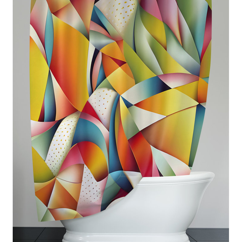 Rideau de douche abstrait Clyatt, H 72 po x l 70 po