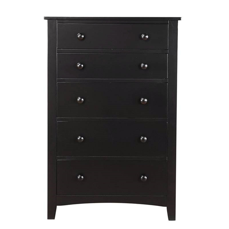 Commode 5 pièces à finition contemporaine, Noir