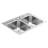 1800 Series Stainless Steel 33" L x 22" W Double Basin Drop-In Kitchen Sink