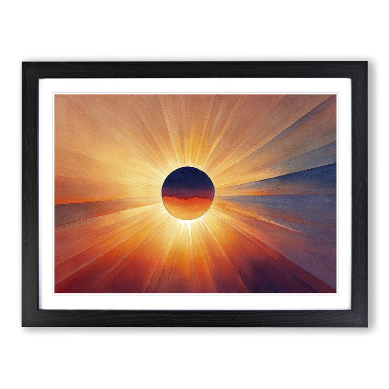 XH1022-8983X The Rising Sunset Vol.1 Abstract 1 Piece Single Picture Frame Wall Art, 46cm H x 64cm W x 2cm D, Black