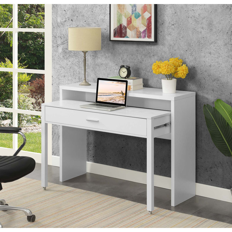 Bureau d'écriture avec tiroir Binca, Blanc