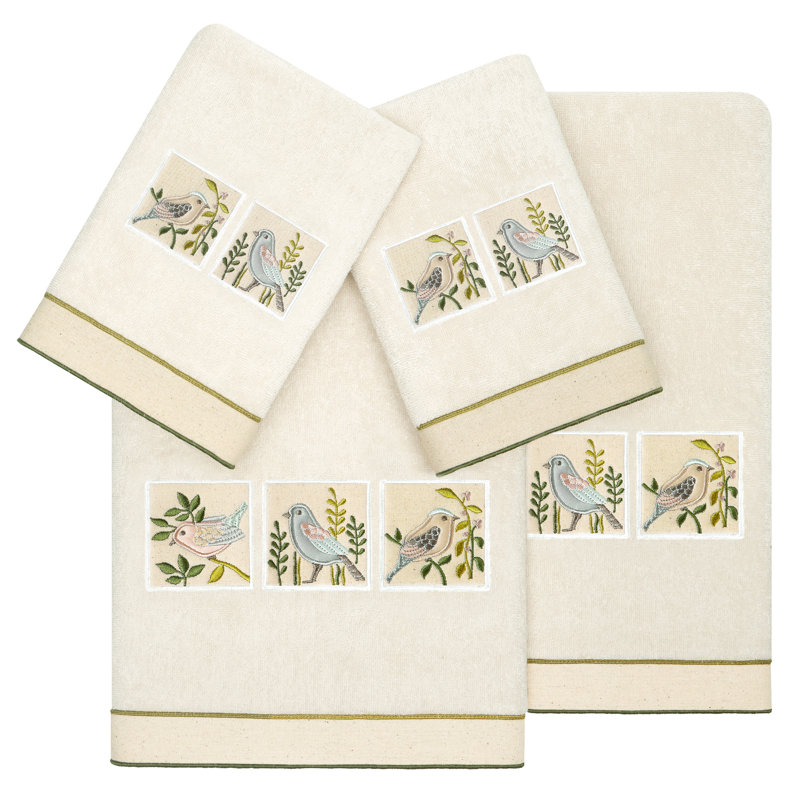 4 Piece Turkish Cotton Towel Set, Beige