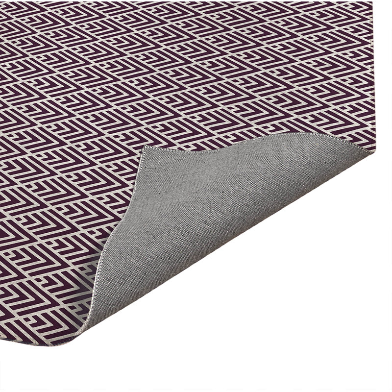 Chevron Spike Low Profile Kitchen Mat, Rectangle 3' x 5', Eggplant