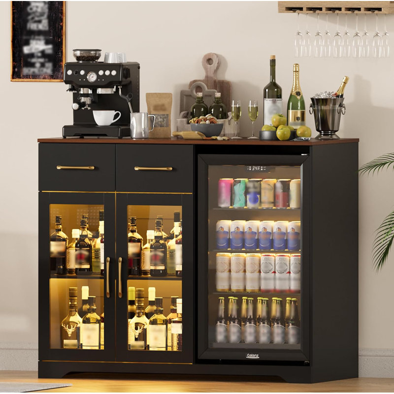 Meuble-bar à café avec réfrigérateur, meuble pour mini-réfrigérateur pour la maison