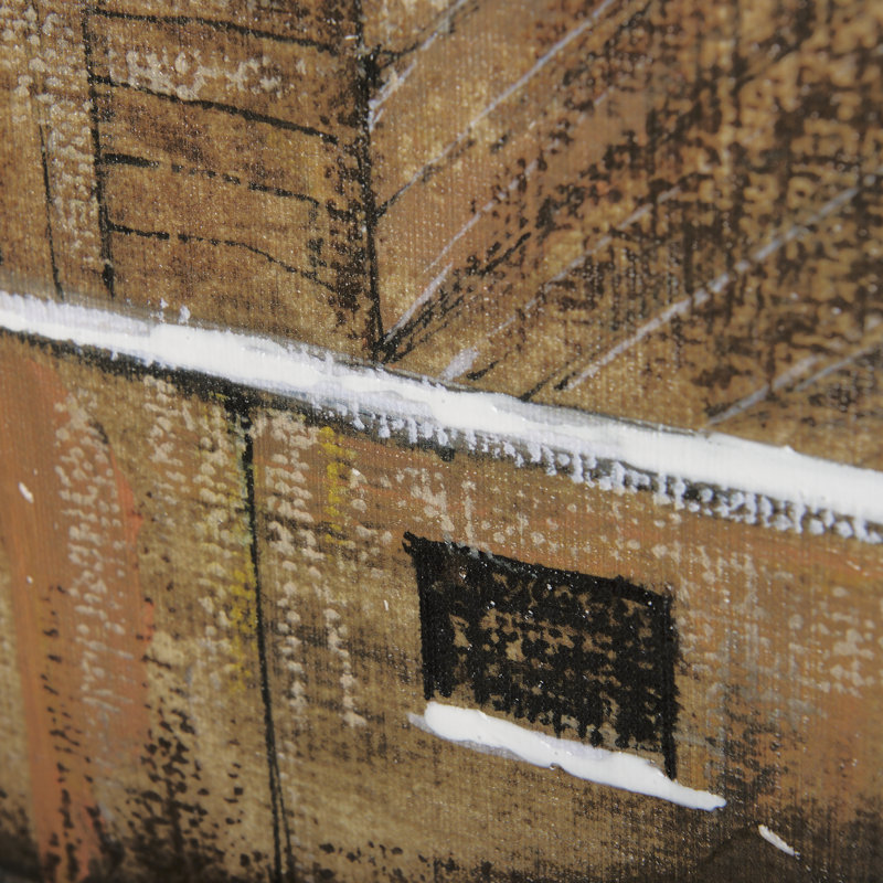 «Old Barn I», une toile texturée embellie à la main, H 50 po x l 40 po x P 1,5 po