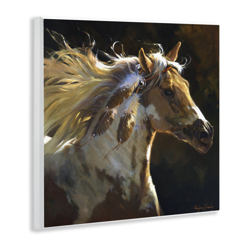 Art mural "Windblown Horse with Feather" par Carolyne Hawley
