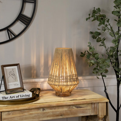 Iron & Jute Table Lamp With Base - 14.75" - Beige