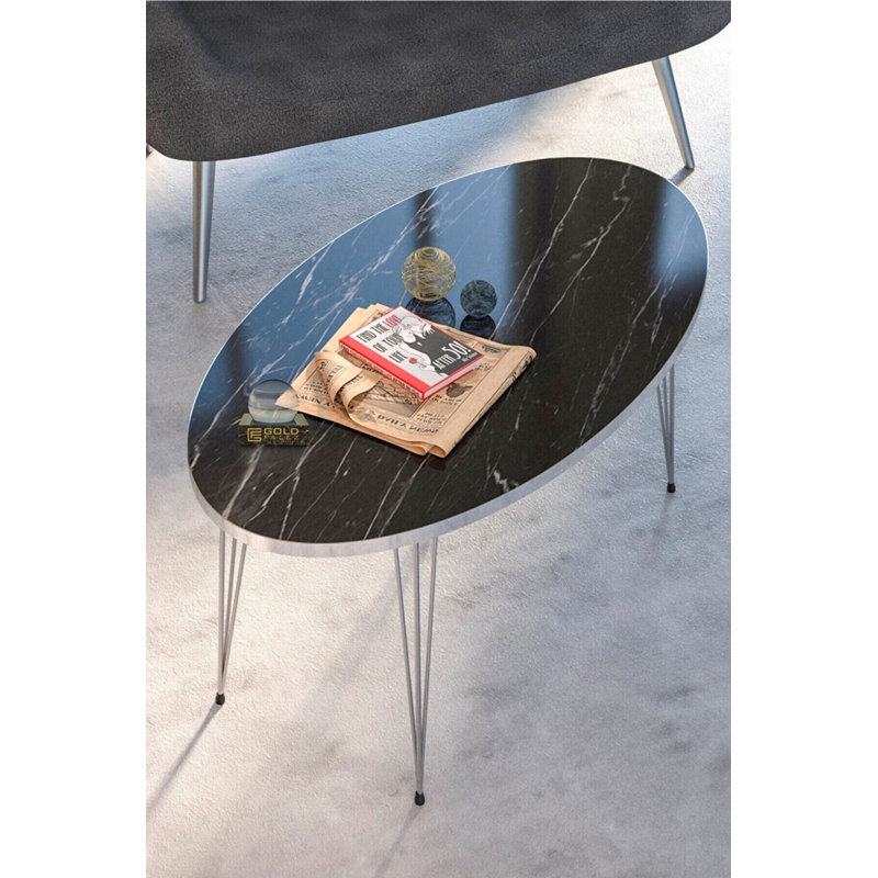 Camerson 35cm Console Table, Black Marble