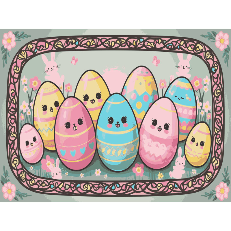 The Holiday Aisle® Easter Spring Holiday Rug, Rectangle 2' x 3'