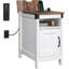 Table de bout Carbin de 24 po de hauteur avec station de charge et rangement, table d'appoint avec prises de courant et port USB pour petits espaces, table de chevet rustique Carbin-99667061
