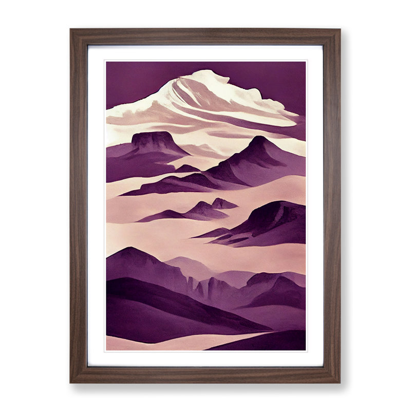 Mountain - Framed Print, 46cm H x 34cm W x 2cm D, Walnut