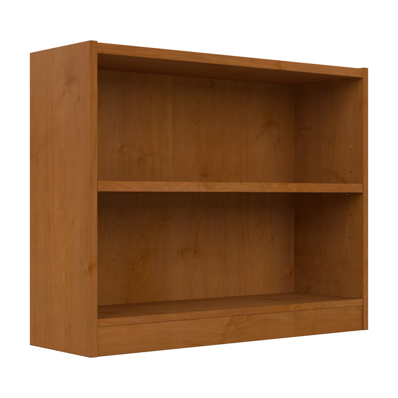 Paulica Small 2 Shelf Bookcase, Storage and Display Bookshelf for Home Office and Living Room, Natural Cherry