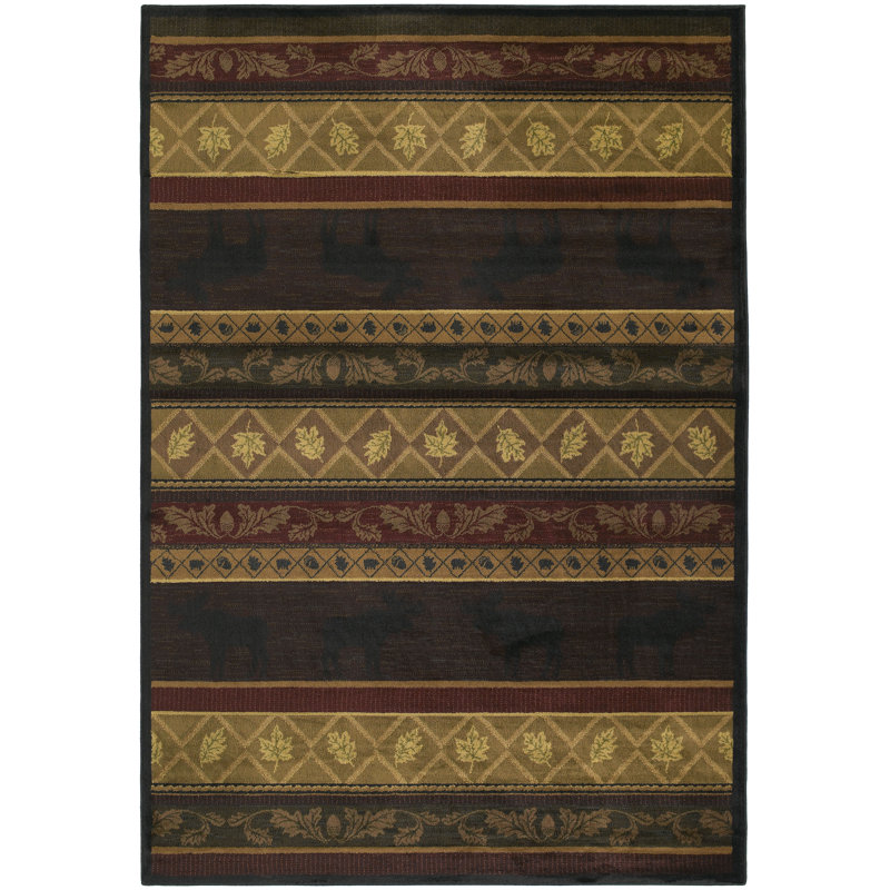 Tapis à motif fantaisiste d'orignaux Sundown, 3 pi 11 po x 5 pi 3 po