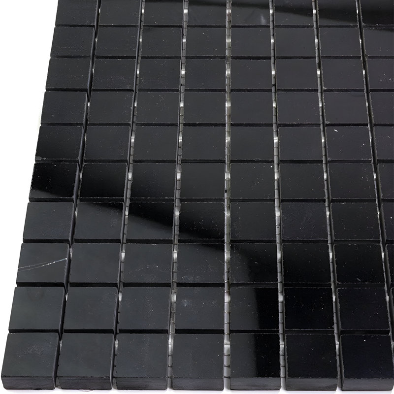 Noir Luxe 12 x 12 Eastern Black Marble Polished Mosaic Square Tile (5 Sq Ft/Case) - 5 Pack