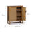 Modern Boho Accent Storage Cabinet with 2 Rattan Inlay Doors, Adjustable Shelves & Solid Wood Frame-118226004