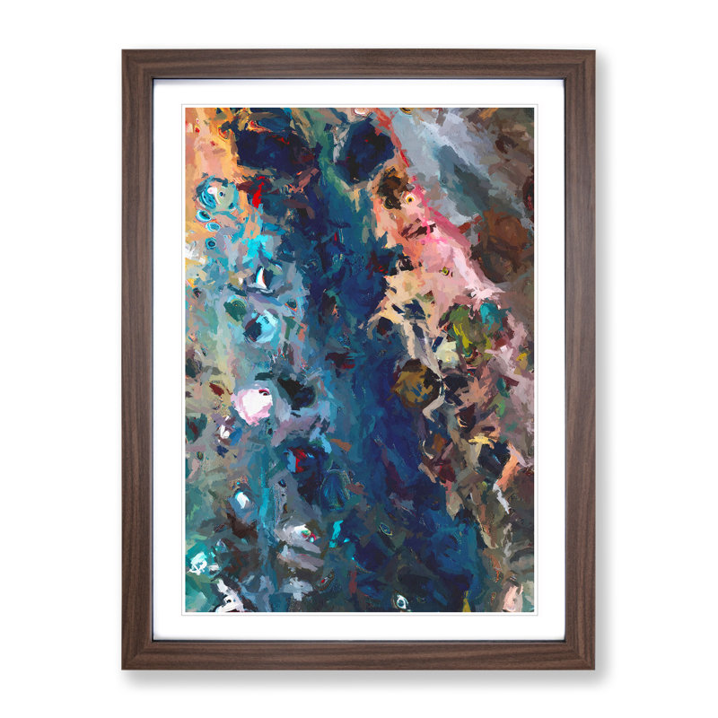 Beauty of Nature Abstract - Wall Art, 66cm H x 48cm W x 2cm D, Walnut Framed, White