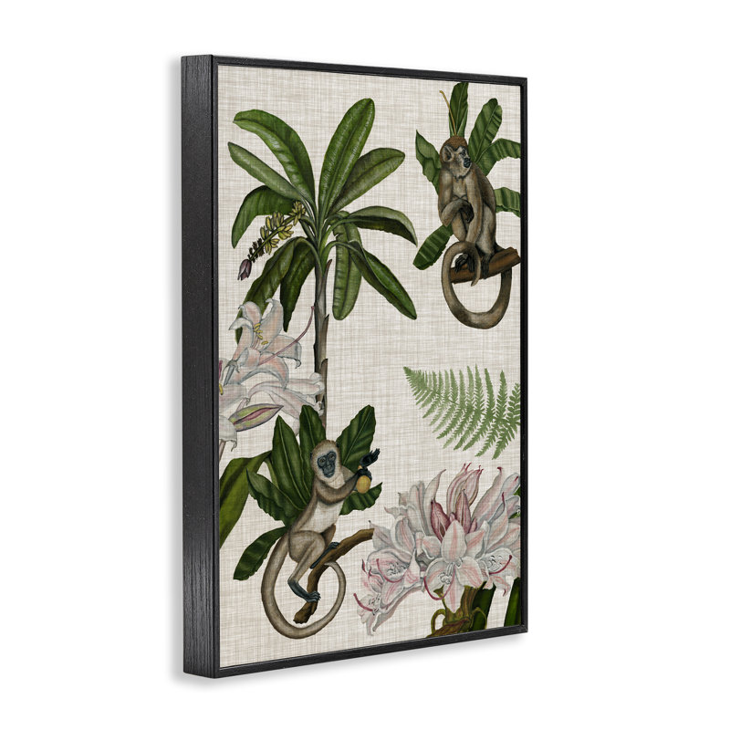 Art de giclée, étude de singe tropical par Vision Studio, Giclée encadrée noir minuit, H 24 po x l 16 po