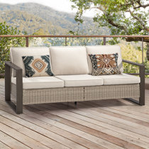 Room & Board | Modern Outdoor Montego Cushions for Sofa in Pelham Smoke Grey - Stain-Resistant Fabric