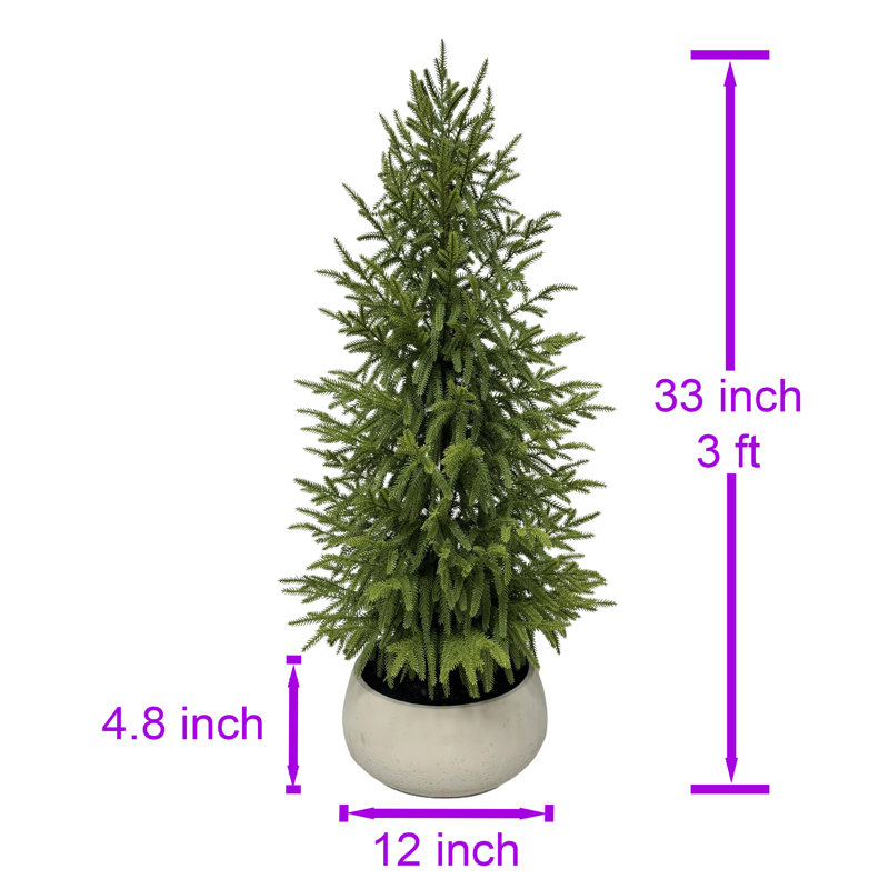 Pin artificiel de Norfolk de 84 cm dans un pot en béton