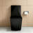 Yingze Elongated One Piece Toilet, 17" ADA Compliant Chair Height, Dual Flush 1.1/1.6 GPF Water Saving, Quiet Soft Close Seat, Seamless Skirted Porcelain, Black-91358196