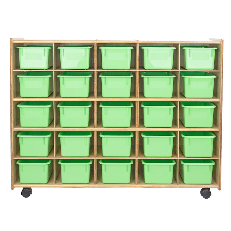 Casier 25 compartiments avec plateaux Contender, Assemblé, Vert lime
