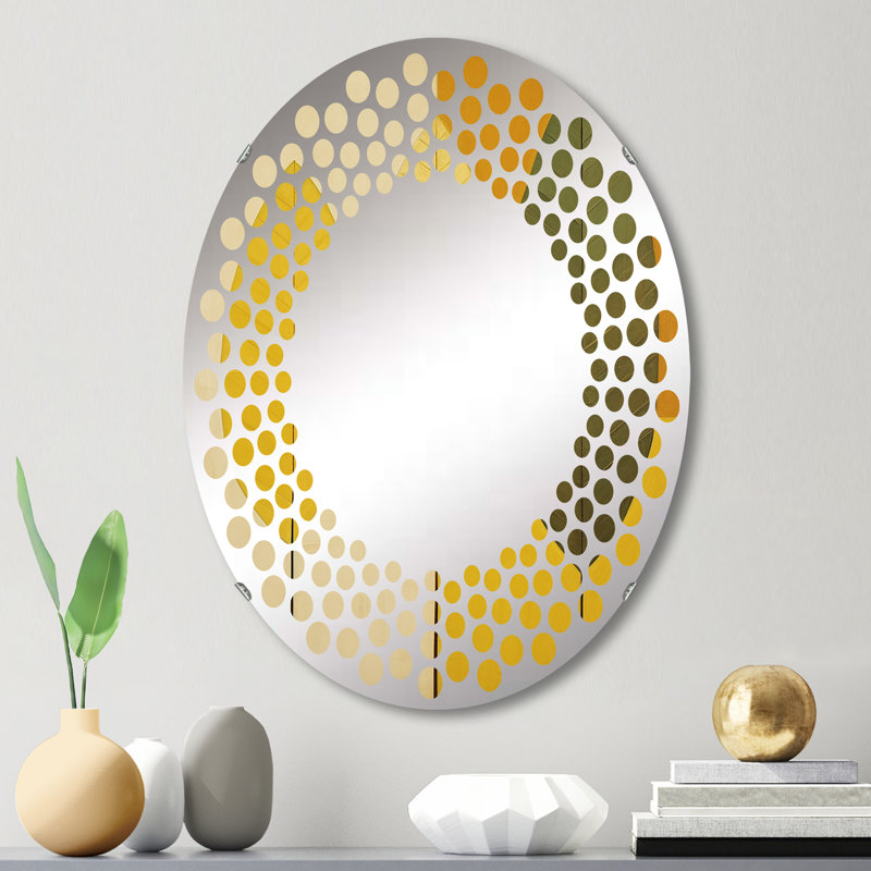 Harmony In Honey Folage II - Miroir mural à pois - MIR114755-Ovale, L 20 po x H 30 po