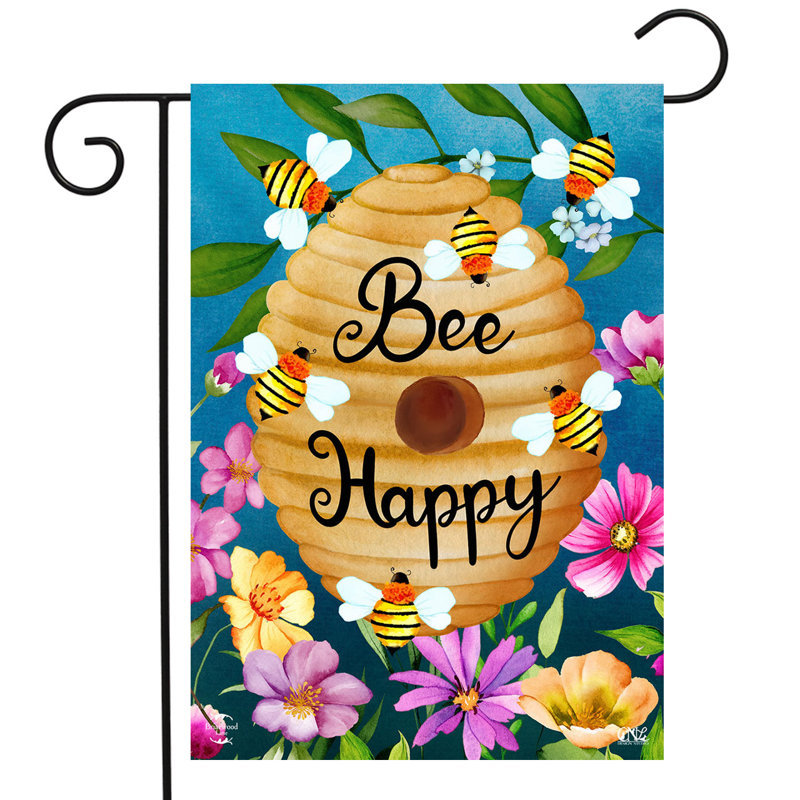 Happy Beehive Garden Flag