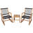 Winston Porter 3 Piece Acacia Wood Rocking Chair Set W/ Coffee Table & All-weather Rope Patio Poolside