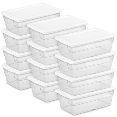 Sterilite Storage Box Stackable Bin with Lid, Plastic Container
