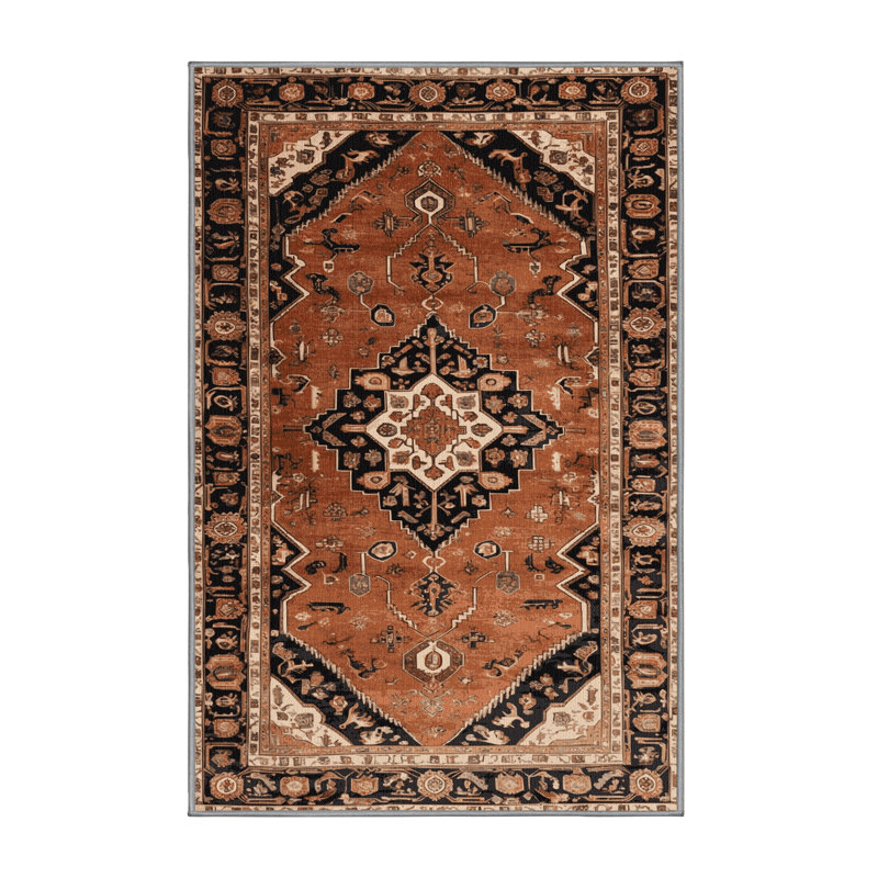 Tapis brun lavable à la machine, Rectangulaire 2 pi x 3 pi