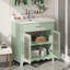 Meuble-lavabo vert émeraude 31 po avec portes en verre trempé et lavabo en céramique-1720722180