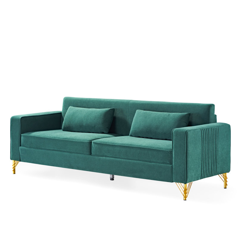 Canapé en velours de 85,8 po Nathally, Velours vert
