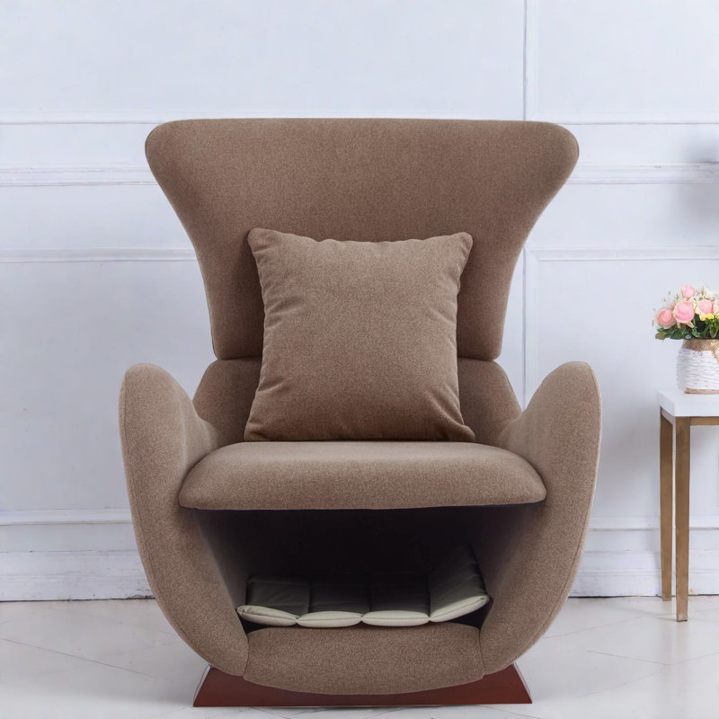 Chaises d'appoint avec rangement, chaise moderne en polyester brun pour la maison