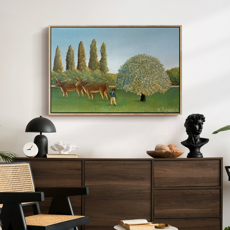 Meadowland (The Pasture), 1906 - Henri Rousseau - Toile tendue avec châssis, 24 po x 36 po, Naturel