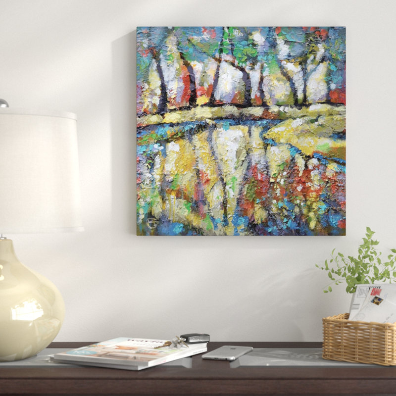 « summer creek », impression sur toile, H 18 po x l 18 po x P 1,5 po, Toile tendue, Pas de tapis
