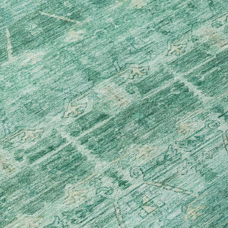Machine Washable Indoor/Outdoor Chantille ACN2725 Global Rug, Teal, 8' x 10'