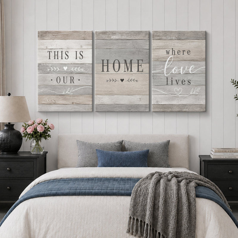 «Rustic Home», œuvre d'art sur planche, impression sur toile encadrée, impression sur toile, 3 pièces, 36" H x 72" W x 1.5" D