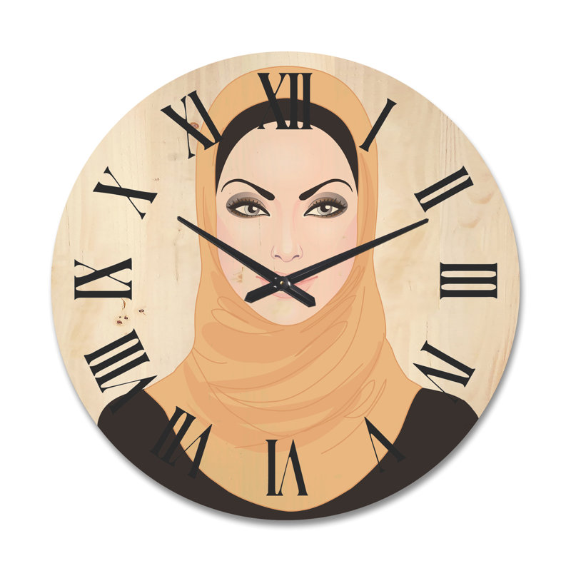 Horloge murale en bois Hijab, Grand