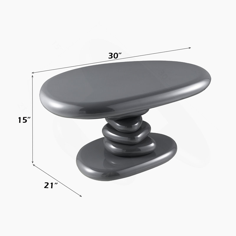 Table de bout grise ultrabrillante